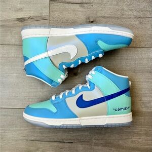 Nike Dunk Size 10 Blue and White High-Top Sneakers “I got Next” Rare/Limited